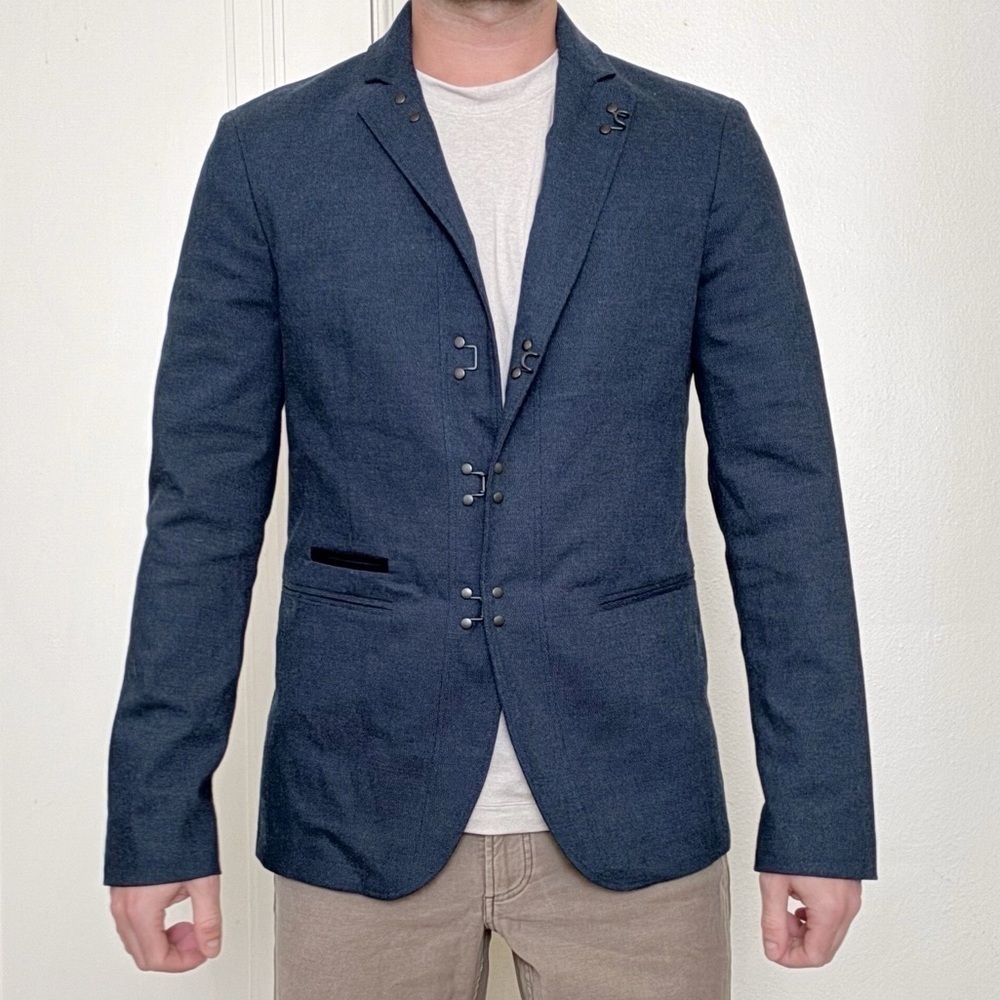John Varvatos Men’s Wallace Jacket Blue Size 52 Medium Slim Fit New
